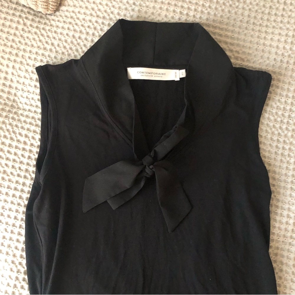 Simons Work Blouse Tie Front
